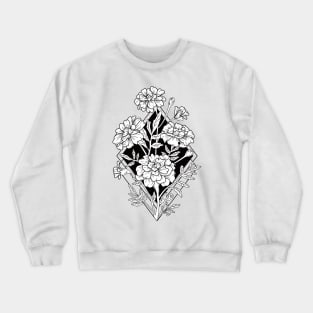 Geometric Marigold Flowers Crewneck Sweatshirt